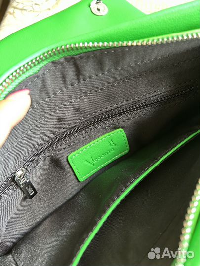 Сумка натуральная кожа зеленая новая