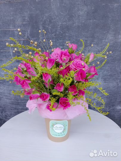 Букет в кофейном стаканчике