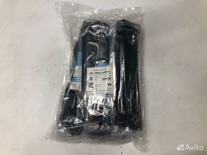 Хомут нейлоновый nord 250х3,6мм черный уп.100шт