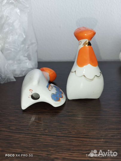 Солонки перечницы петух лфз статуэтка СССР