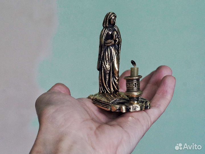 Подсвечник бронза статуэтка Дева