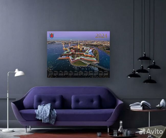 Календарь на холсте Санкт-Петербург 2024 год