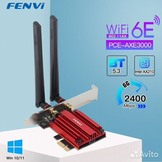 Сетевой адаптер wifi Fenvi AXE3000 (intel ax210)