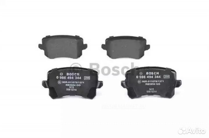 Bosch 0 986 494 344 Колодки тормозные дисковые зад