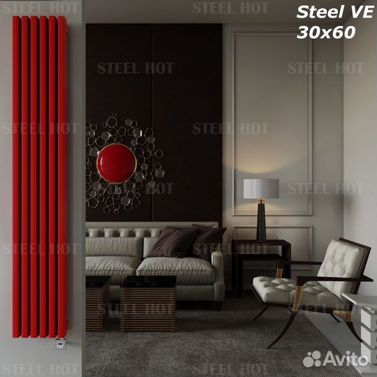 Вертикальный электрический радиатор Steel VE 30x60