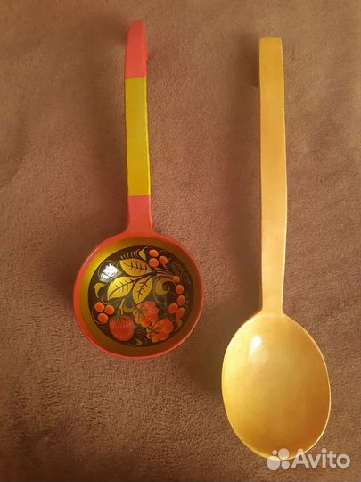 Деревянный половник хохлома СССР ложка для варенья