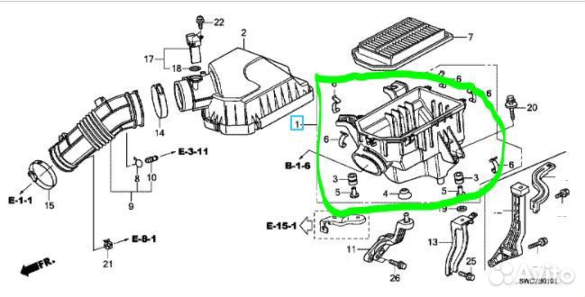 Корпус воздушного фильтра Honda Cr-V RE-5