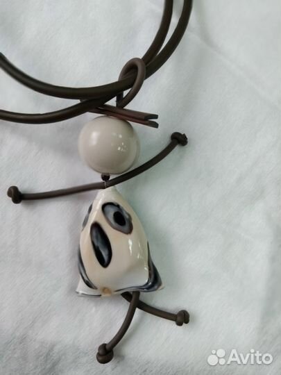 Кулон подвеска куколка муранское на шнурке кожа