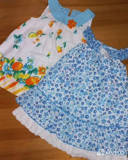 Летние платья пакетом для девочек 74 80 98 104