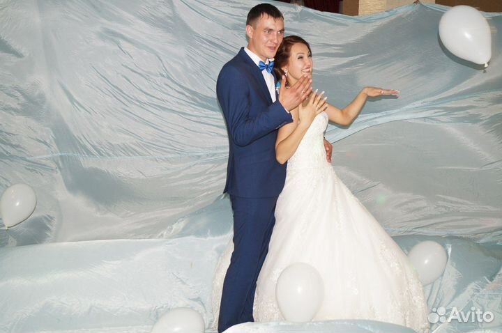 Ткань полиэстер нежно голубая