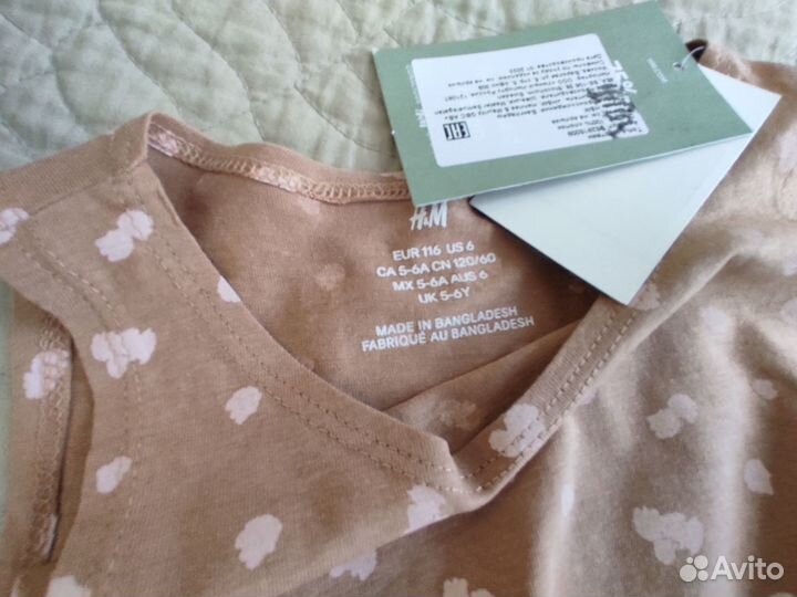 Новый комплект для девочки (топ и шорты) H&M