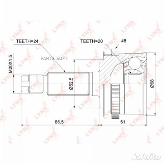 Шрус внешний перед прав/лев