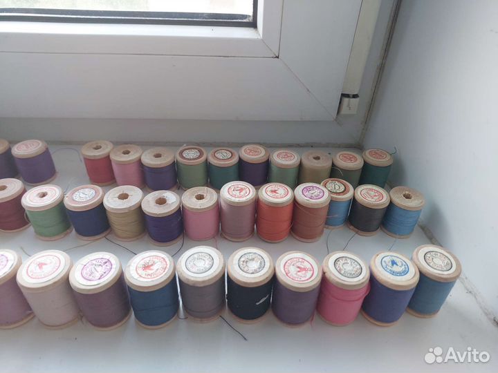 Нитки СССР на деревянных катушках