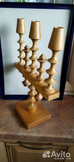 Подсвечник деревянный СССР, 1980 год