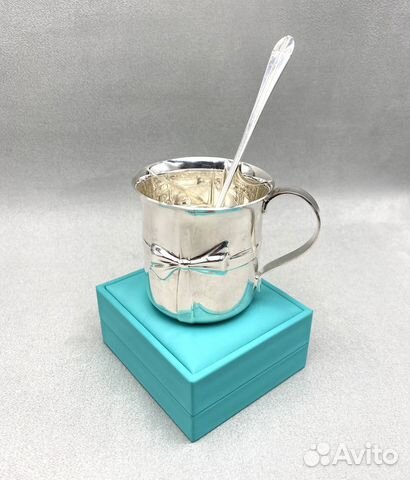 Серебряная чашка с ложкой Tiffany 925