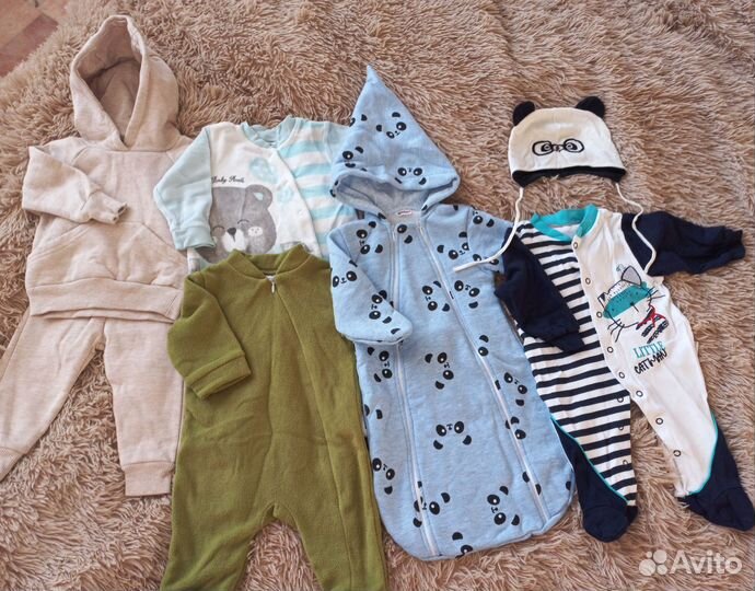 Вещи детские пакетом 62-68