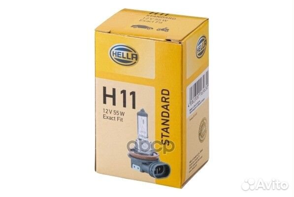 Лампа hella галогеновая H11 PGJ19-2 55W hella8