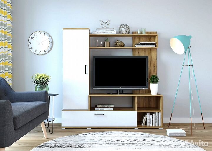 Гостиная Лима крафт золотой/белый