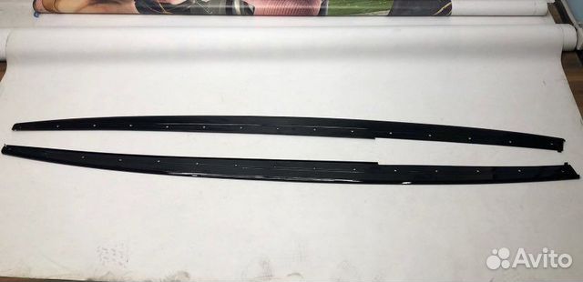 Лезвия накладки на пороги BMW F30 черный глянец