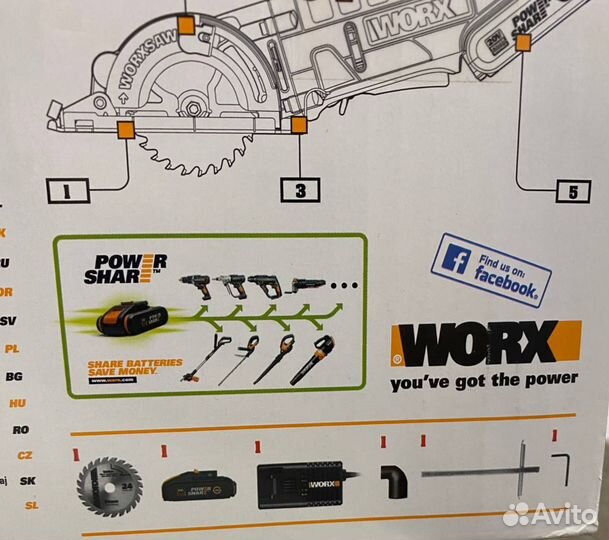 Дисковая аккумуляторная пила worx SAW WX527 (бдж)