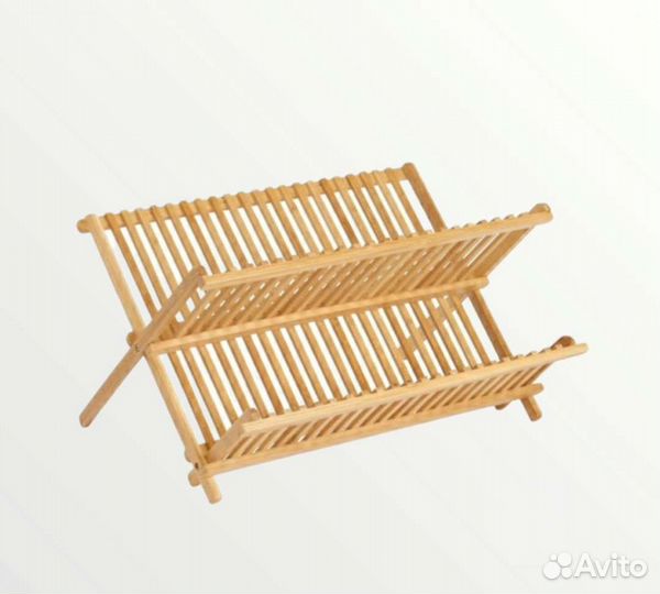 Складная сушилка для посуды бамбук
