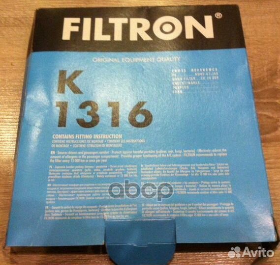 Фильтр салона K1316 Filtron