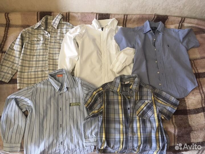Рубашки х/б на рост 116-122 пакетом 5 штук