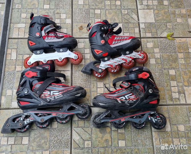 Раздвижные роликовые коньки с защитой и шлемом