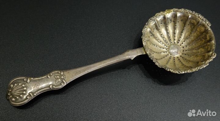 Ситечко компотная ложка серебро 84 пробы 19 век