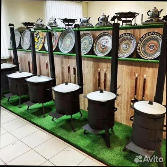 Печи под казаны, казаны и Узбекская посуда