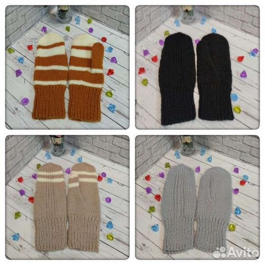 Варежки вязаные ручной работы