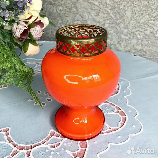 Роузбол (ваза) из стекла, винтаж, Германия