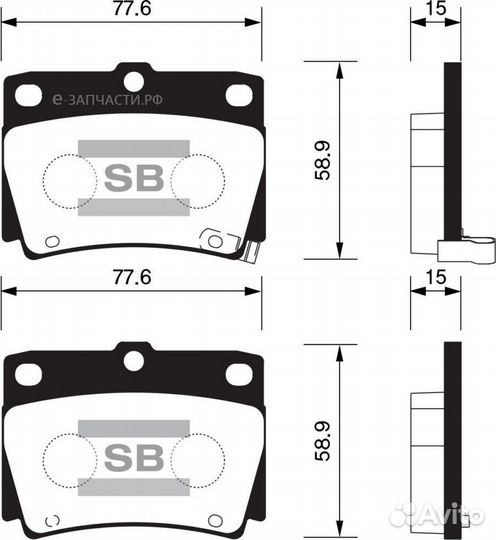 Sangsin brake SP1522 Колодки торм.зад