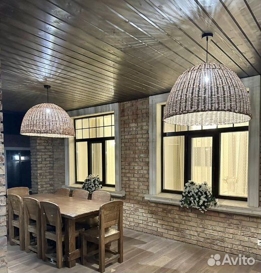 Плетеные абажуры светильники