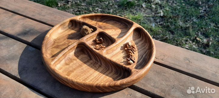 Тарелка Деревянная для сыра и меда, сырная тарелка