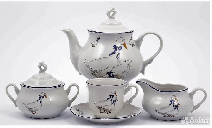 Набор кофейных чашек 95 мл Гуси Чехия