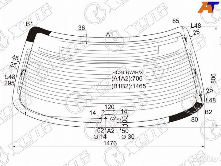 Стекло заднее Nissan Laurel C34