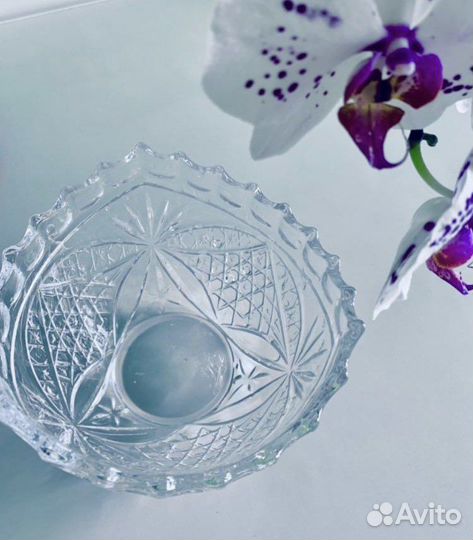 Ваза для фруктов. Богемия. Хрусталь.новое
