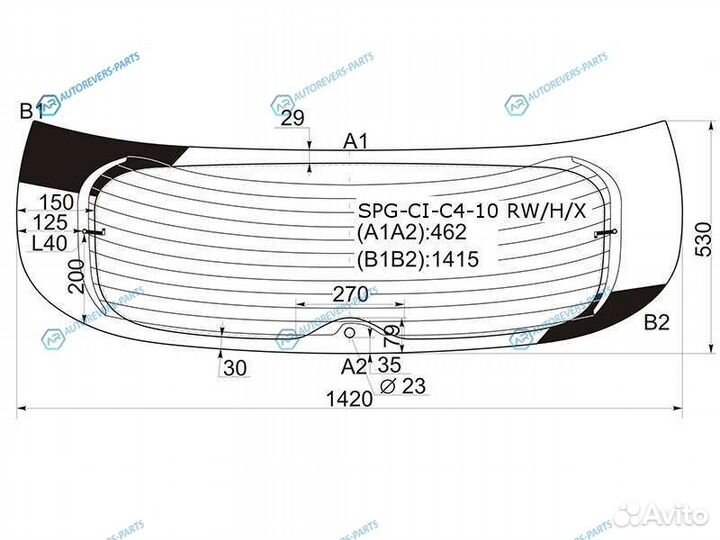 SPG-CI-C4-10 rwhx Стекло заднее с обогревом citroe