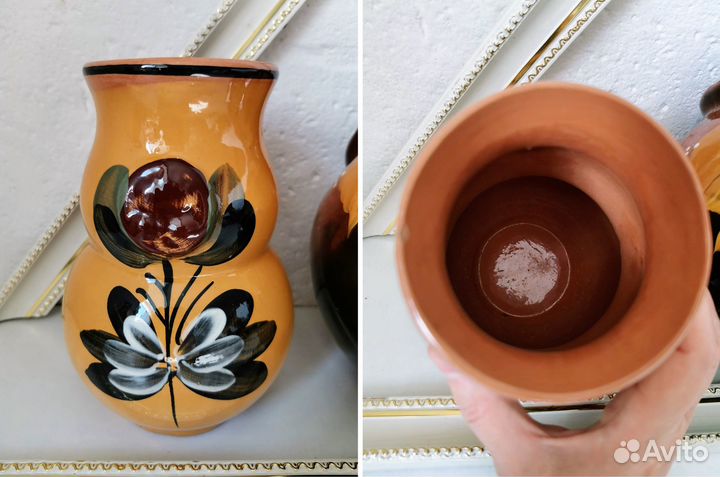 Крынка ваза кашпо обливная керамика СССР, от