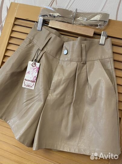 Шорты женские кожаные