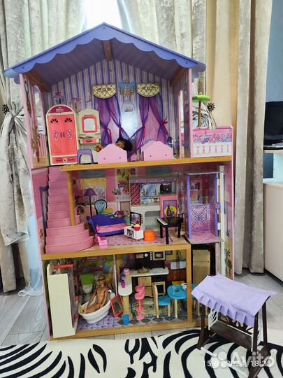 Кукольный домик для барби с мебелью
