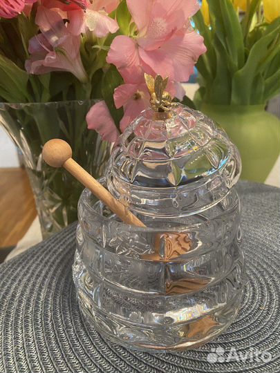 Чешская баночка для меда Bohemia Crystal