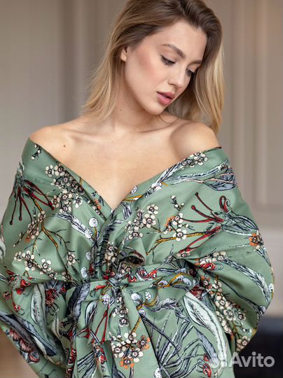 Халат кимоно домашний хлопковый