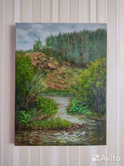 Картина маслом на холсте пейзаж новоабзаково