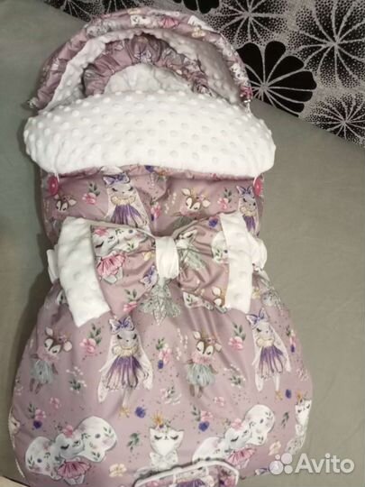 Конверт на выписку для девочки демисезонный