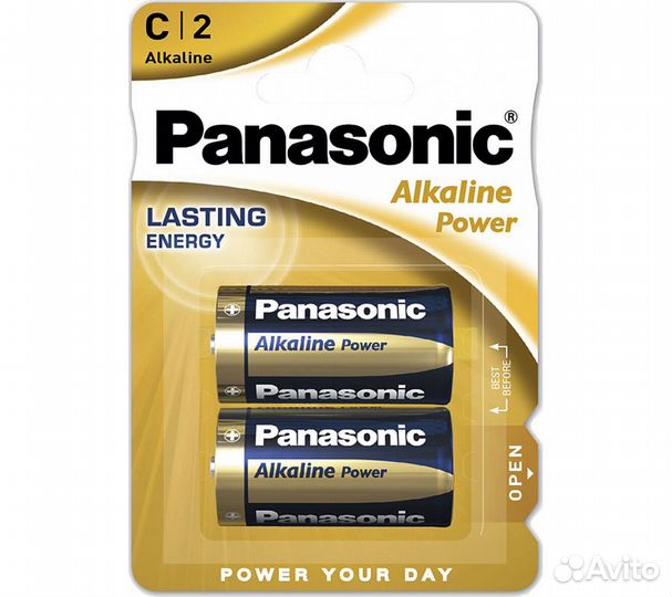 Батарейки Panasonic LR14REB/2BP C щелочные Alkalin