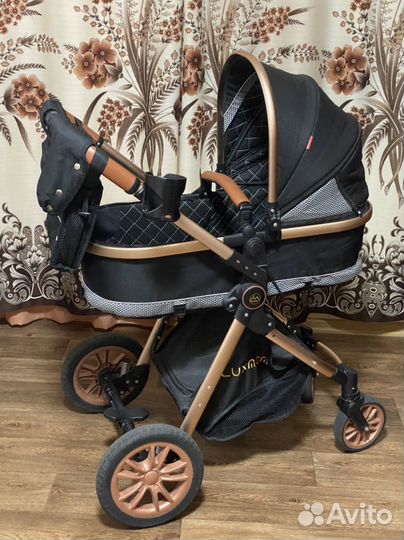 Коляска 2 в 1 luxmom черная