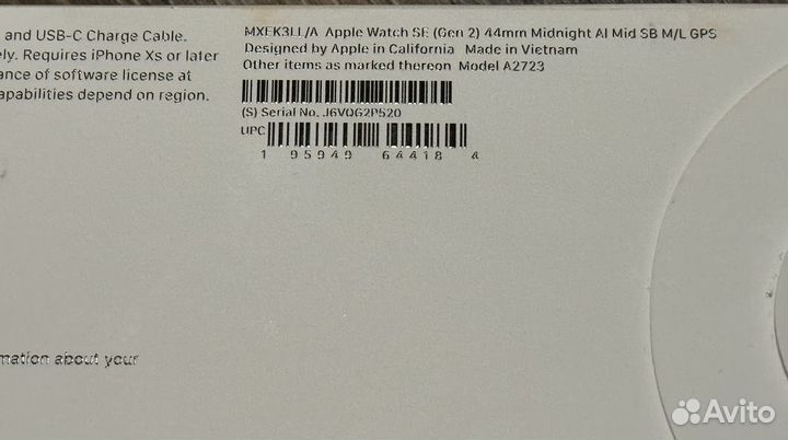 Часы apple watch se 2 44 mm