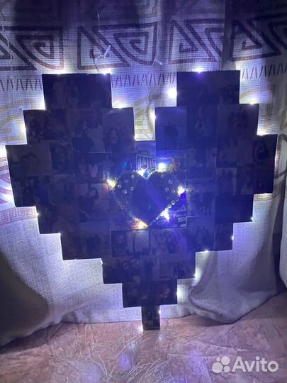 Светящиеся сердце с фотографиями